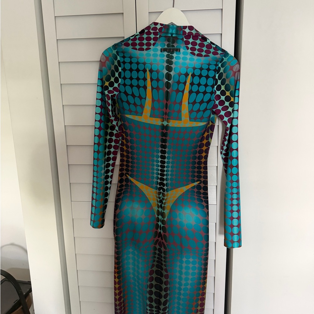 Jean Paul Gaultier Polka Dot Dress in Blue and Yellow - Picture 4 of 6